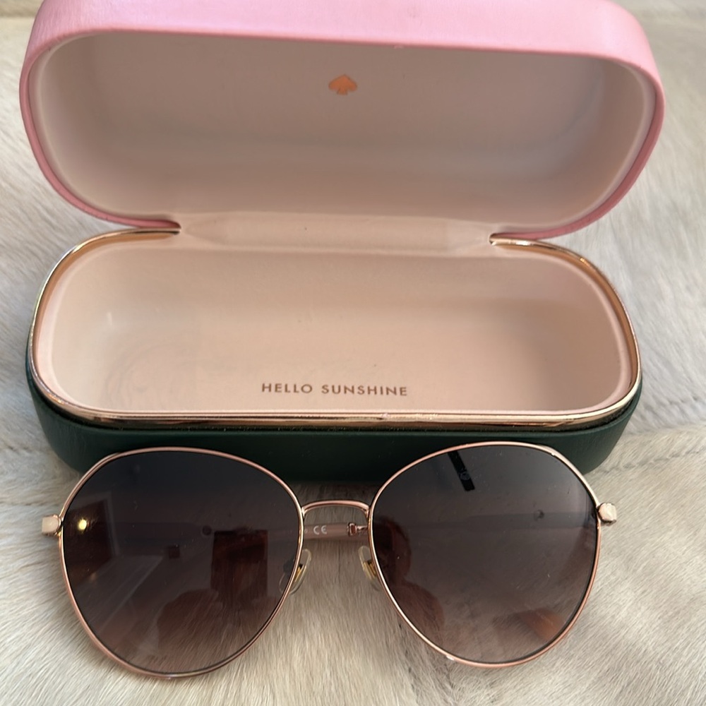 Kate Spade/ Hello Sunshine rose tinted sunglasses.